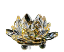 Artificial Crystal Lotus Buddhism Ornament Feng Shui Home Decor Collection Gift-Yellow