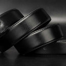 Men's Black Leather Belts, 120cm Genuine Leather Belt for Men