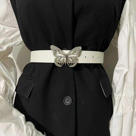 Women's Leather Belt with Buckle for Jeans and Dresses