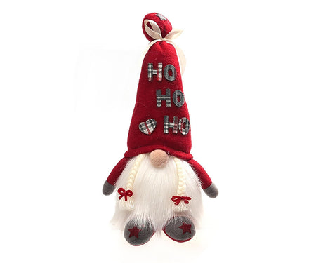 Creative Dwarf Shape LED Doll Decor Cute Exquisite Flannel Doll Display for Home-Red