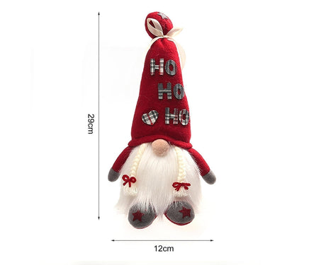 Creative Dwarf Shape LED Doll Decor Cute Exquisite Flannel Doll Display for Home-Red