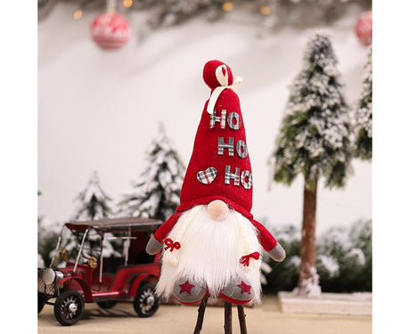 Creative Dwarf Shape LED Doll Decor Cute Exquisite Flannel Doll Display for Home-Red