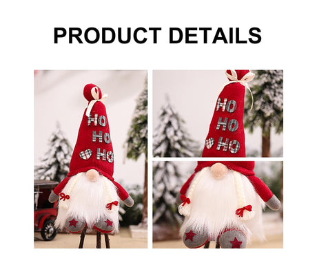 Creative Dwarf Shape LED Doll Decor Cute Exquisite Flannel Doll Display for Home-Red