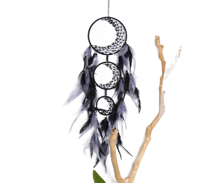 Feather Dream Catcher Home Decor-Black
