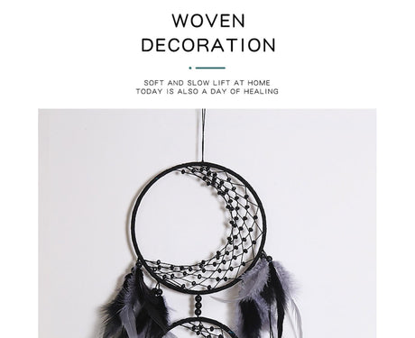 Feather Dream Catcher Home Decor-Black