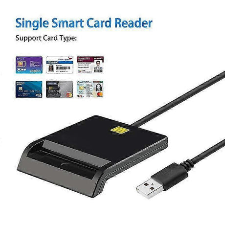 USB 2.0 Smart Chip ID SIM Card Reader, Portable USB ID Reader