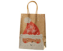 12Pcs/Set Gift Pouch Handle Design Tear Resistant Paper Merry Christmas Printed Candy Bag for Home-L