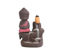 Home Fragrance Creative Little Monk Small Buddha Censer Backflow Incense Burner-Light Orange