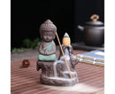 Home Fragrance Creative Little Monk Small Buddha Censer Backflow Incense Burner-Light Orange