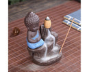 Home Fragrance Creative Little Monk Small Buddha Censer Backflow Incense Burner-Light Orange