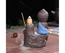 Home Fragrance Creative Little Monk Small Buddha Censer Backflow Incense Burner-Light Orange