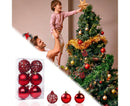 6Pcs 8cm Xmas Tree Pendant-Red 8 cm