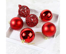 6Pcs 8cm Xmas Tree Pendant-Red 8 cm