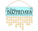 Wooden Wall Hanging DIY Calender Birthday Reminder Plaque Pendant Home Decor- F