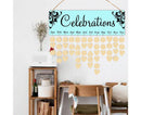 Wooden Wall Hanging DIY Calender Birthday Reminder Plaque Pendant Home Decor- F