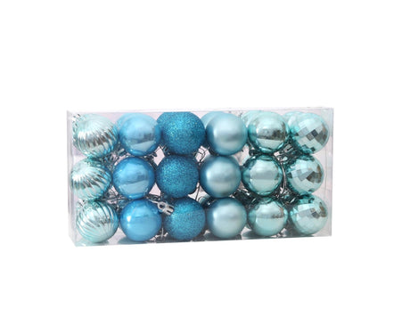 36Pcs/Set Xmas Hanging Ball Decor-Blue