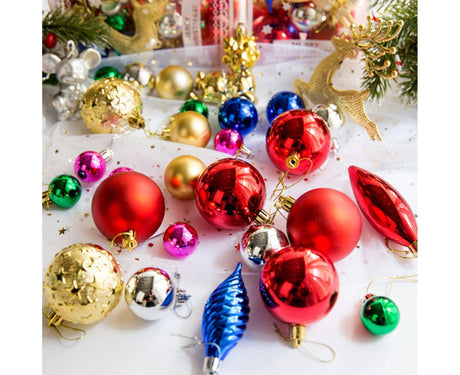 30Pcs Xmas Tree Balls Party Supplies-Multicolor