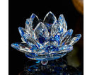 Artificial Quartz Crystal Lotus Flower Figurine Wedding Party Decor Souvenir-Pink