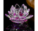 Artificial Quartz Crystal Lotus Flower Figurine Wedding Party Decor Souvenir-Pink