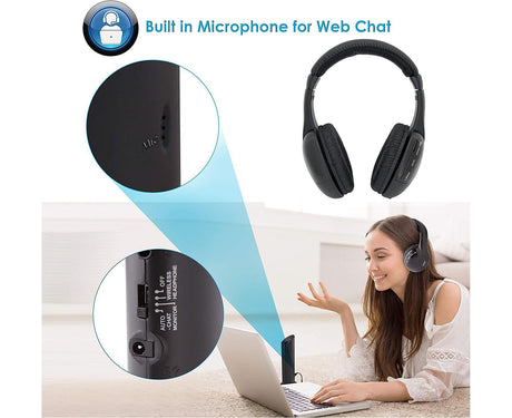 Stereo Wireless Over-Ear Headphones High Fidelity Headset