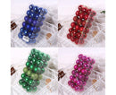 36Pcs Christmas Tree Balls Festival Home Party Mall Xmas Hanging Decor Ornament-Red