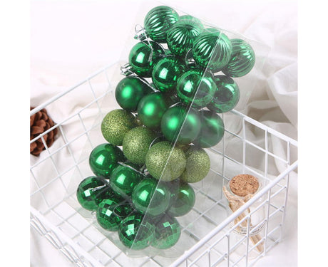 36Pcs Christmas Tree Balls Festival Home Party Mall Xmas Hanging Decor Ornament-Red