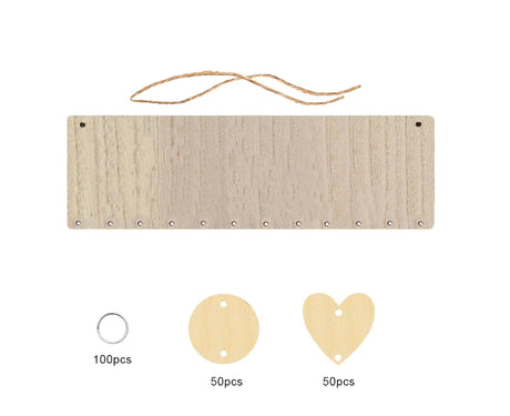 Wall Hanging Calendar Wooden Words Print Family Home Ornaments Office Decor- A