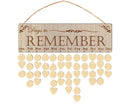 Wall Hanging Calendar Wooden Words Print Family Home Ornaments Office Decor- A