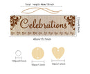 Wall Hanging Calendar Wooden Words Print Family Home Ornaments Office Decor- A