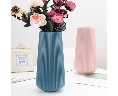 Plastic Nordic Style Vase Dried Flower Arrangement Pot Holder Home Office Decor-Green
