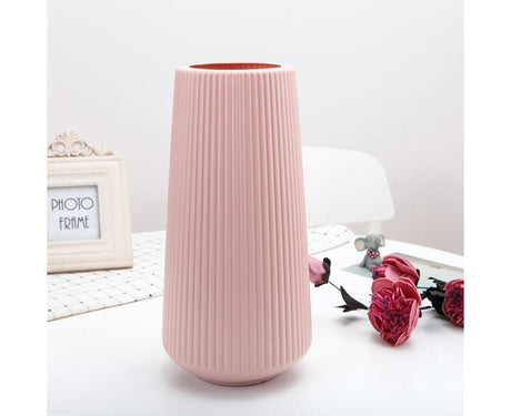 Plastic Nordic Style Vase Dried Flower Arrangement Pot Holder Home Office Decor-Green