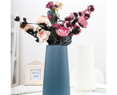 Plastic Nordic Style Vase Dried Flower Arrangement Pot Holder Home Office Decor-Green