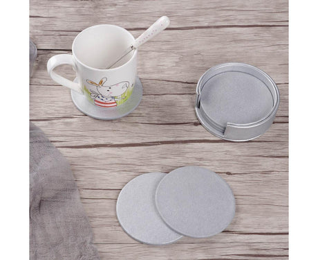 6Pcs Faux Leather Marble Coasters Cup Mat Pad Holder Placemat Dining Table Decor- B