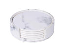 6Pcs Faux Leather Marble Coasters Cup Mat Pad Holder Placemat Dining Table Decor- B