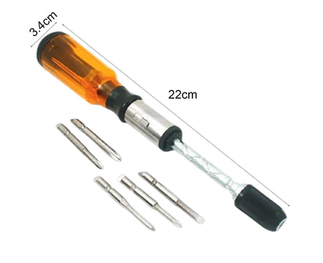 1 Set Screwdrivers Demountable High Precision Metal Hand Pressing Nut Drivers Hand Tools-Yellow