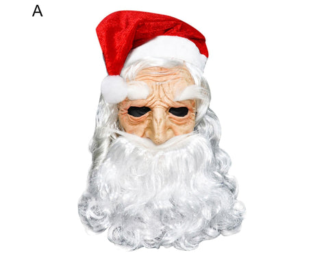 Halloween Creative Santa Claus Shape Christmas Cosplay Costume Decor Face Cover-C