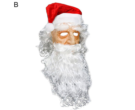 Halloween Creative Santa Claus Shape Christmas Cosplay Costume Decor Face Cover-C