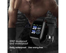 116Plus Sports Android IOS Bluetooth Touch Water Resistant Screen Fitness Tracker Smart Wrist Bracelet - Black