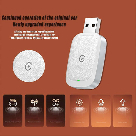 CarPlay & Android Auto Adapter, Mini Plug & Play Car Dongle