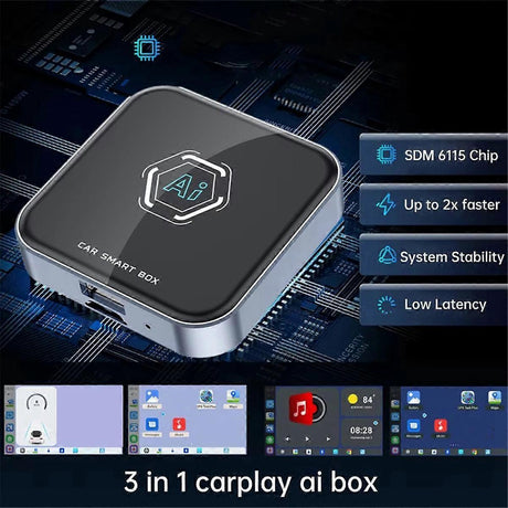 Smart Car AI Box Android 13.0, 2+32GB Wired to Wireless CarPlay Adapter