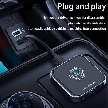 Smart Car AI Box Android 13.0, 2+32GB Wired to Wireless CarPlay Adapter