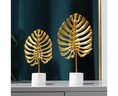 Iron Monstera Leaf Ornament Photo Prop Living Room Desktop TV Cabinet Decoration- S