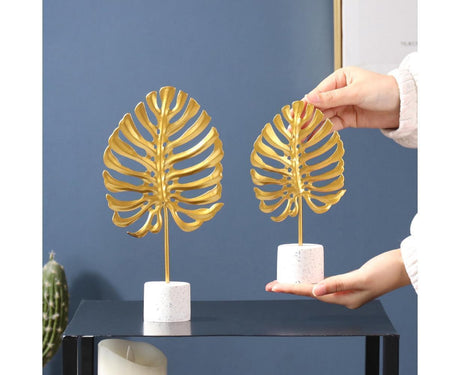 Iron Monstera Leaf Ornament Photo Prop Living Room Desktop TV Cabinet Decoration- S