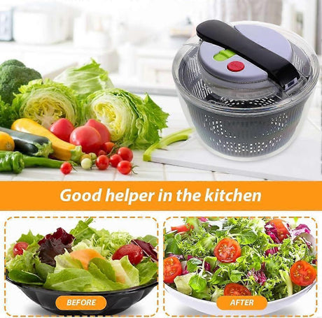 3L Salad Spinner with Lid, Small Vegetable and Fruit Washer & Dryer