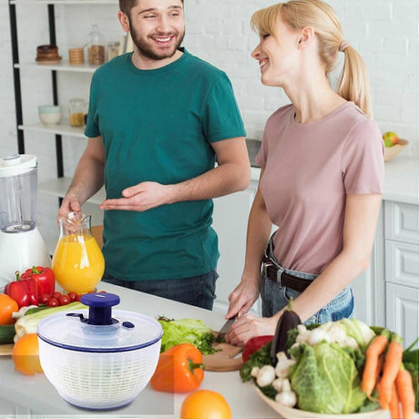 Salad Spinner with Strainer and Lid, Fruit and Vegetable Washer Dryer