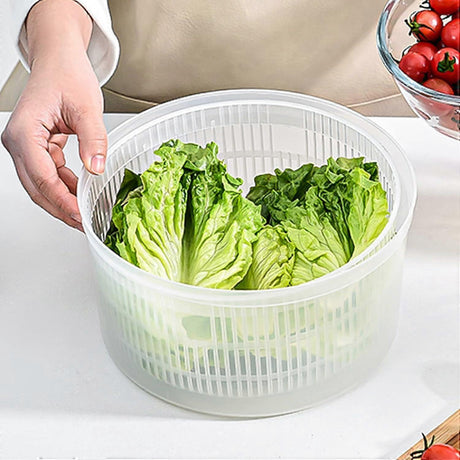 3L Salad Spinner with Crank Handle, Bowl and Strainer for Vegetables