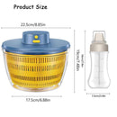 Large Electric Salad Spinner, Yellow Multi-Use Lettuce Dryer Easy Clean