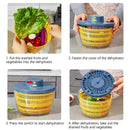 Large Electric Salad Spinner, Yellow Multi-Use Lettuce Dryer Easy Clean