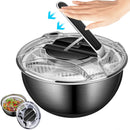3.5L Stainless Steel Salad Spinner, Double-Layer Press Fruit Vegetable Dryer