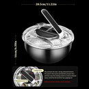 3.5L Stainless Steel Salad Spinner, Double-Layer Press Fruit Vegetable Dryer